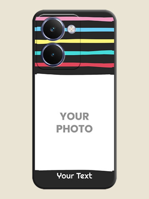 Custom Multicolor Lines with Image On Space Black Custom Soft Matte Mobile Back Cover - Realme P3 Ultra 5G - alternate view