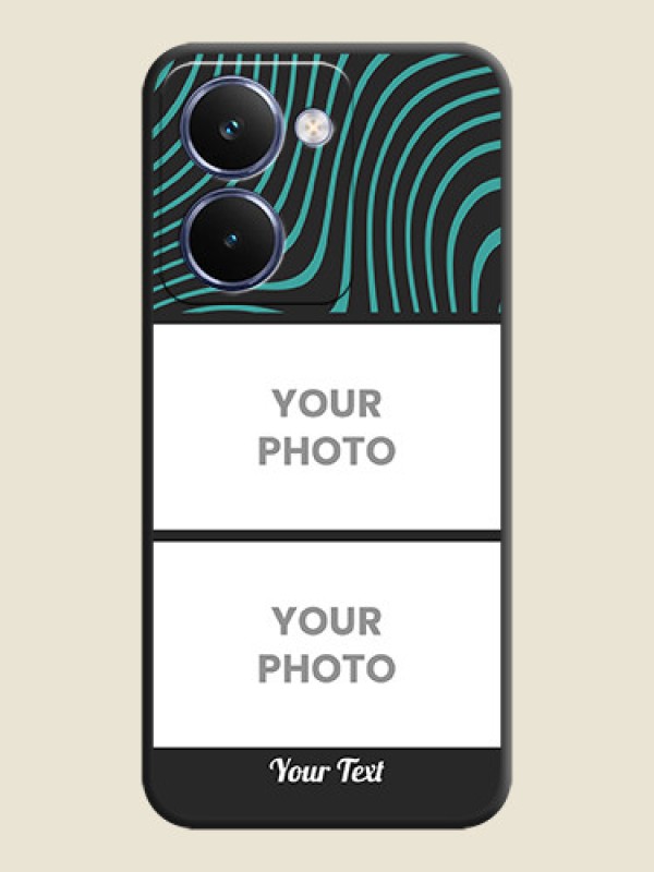 Custom Wave Pattern with 2 Image Holder On Space Black Custom Soft Matte Mobile Back Cover - Realme P3 Ultra 5G - alternate view