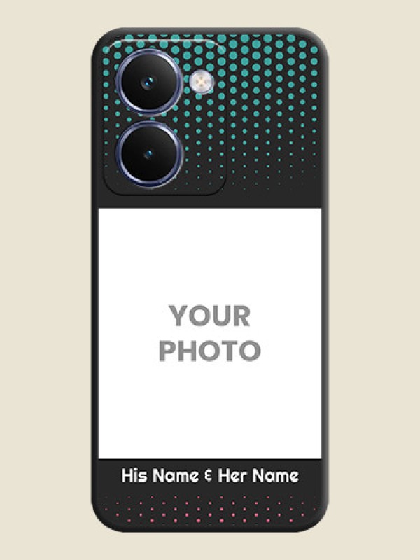 Custom Faded Dots with Grunge Photo Frame and Text On Space Black Custom Soft Matte Mobile Back Cover - Realme P3 Ultra 5G - alternate view
