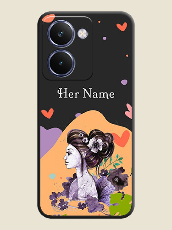 Custom Namecase For Her With Fancy Lady Image On Space Black Custom Soft Matte Mobile Back Cover - Realme P3 Ultra 5G - alternate view
