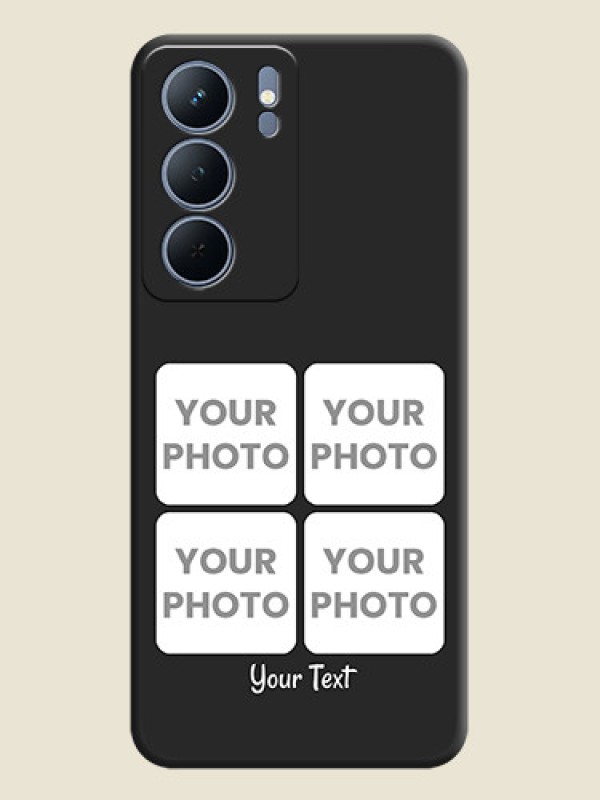Custom Floral Art with 6 Image Holder on Photo On Space Black Custom Soft Matte Mobile Back Cover - Realme P3x 5G - alternate view