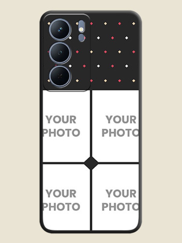 Custom Multicolor Dotted Pattern with 4 Image Holder On Space Black Custom Soft Matte Mobile Back Cover - Realme P3x 5G - alternate view
