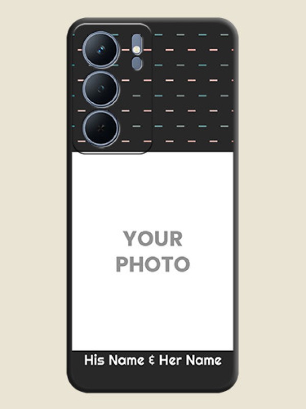 Custom Line Pattern Design with Text On Space Black Custom Soft Matte Mobile Back Cover - Realme P3x 5G - alternate view