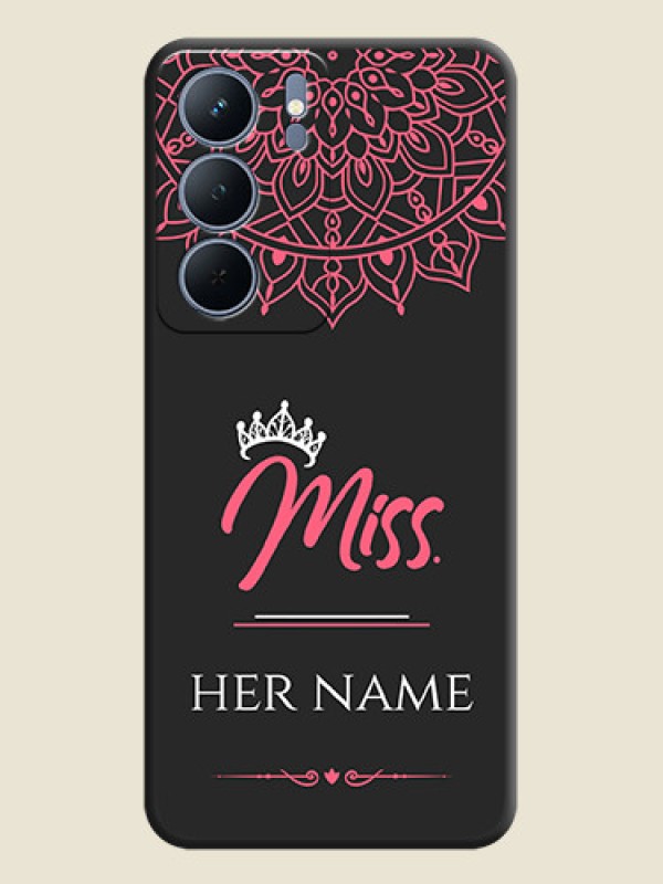 Custom Mrs Name with Floral Design On Space Black Custom Soft Matte Mobile Back Cover - Realme P3x 5G - alternate view