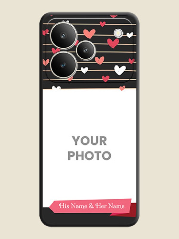 Custom Love Pattern with Name on Pink Ribbon on Photo On Space Black Custom Soft Matte Mobile Back Cover - Realme P4 5G - alternate view