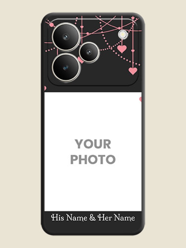 Custom Pink Love Hangings with Text On Space Black Custom Soft Matte Mobile Back Cover - Realme P4 5G - alternate view