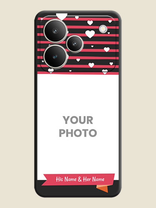 Custom White Color Love Symbols with Pink Lines Pattern On Space Black Custom Soft Matte Mobile Back Cover - Realme P4 5G - alternate view