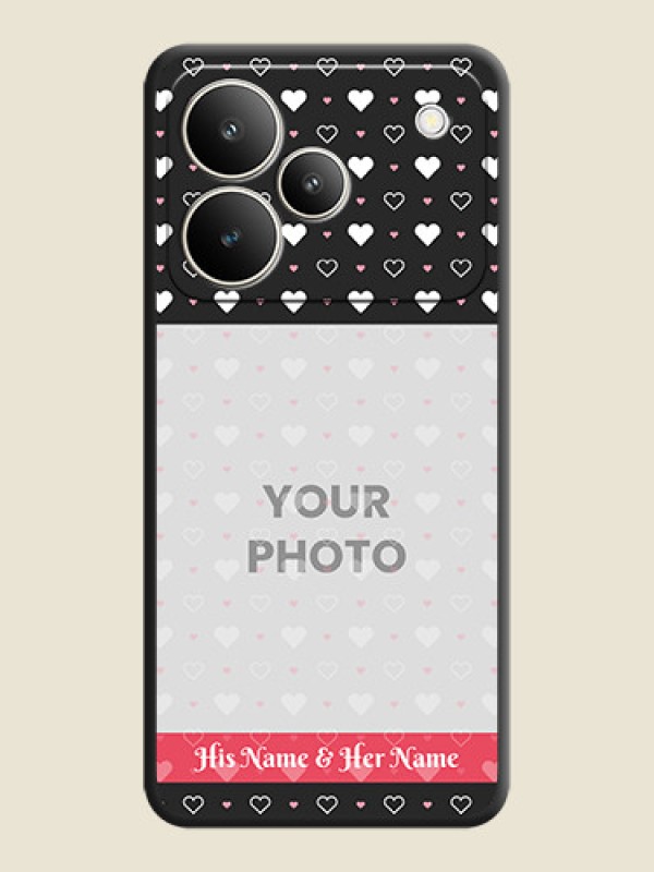 Custom White Color Love Symbols with Text Design on Photo On Space Black Custom Soft Matte Mobile Back Cover - Realme P4 5G - alternate view
