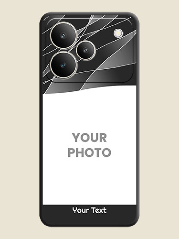 Custom Mixed Wave Lines on Photo On Space Black Custom Soft Matte Mobile Back Cover - Realme P4 5G - alternate view