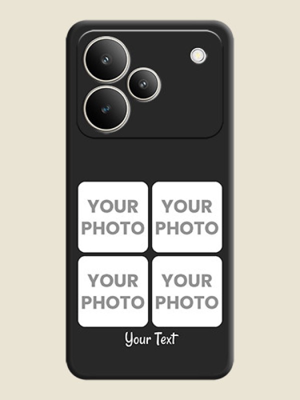 Custom Floral Art with 6 Image Holder on Photo On Space Black Custom Soft Matte Mobile Back Cover - Realme P4 5G - alternate view