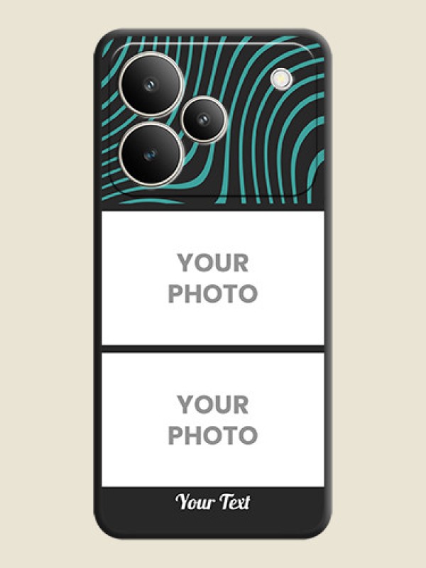 Custom Wave Pattern with 2 Image Holder On Space Black Custom Soft Matte Mobile Back Cover - Realme P4 5G - alternate view