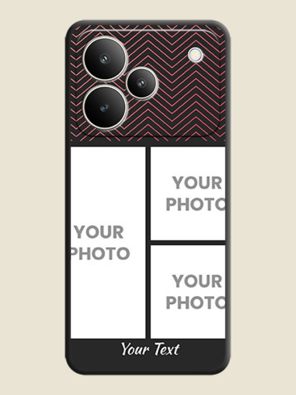 Custom Wave Pattern with 3 Image Holder On Space Black Custom Soft Matte Mobile Back Cover - Realme P4 5G - alternate view