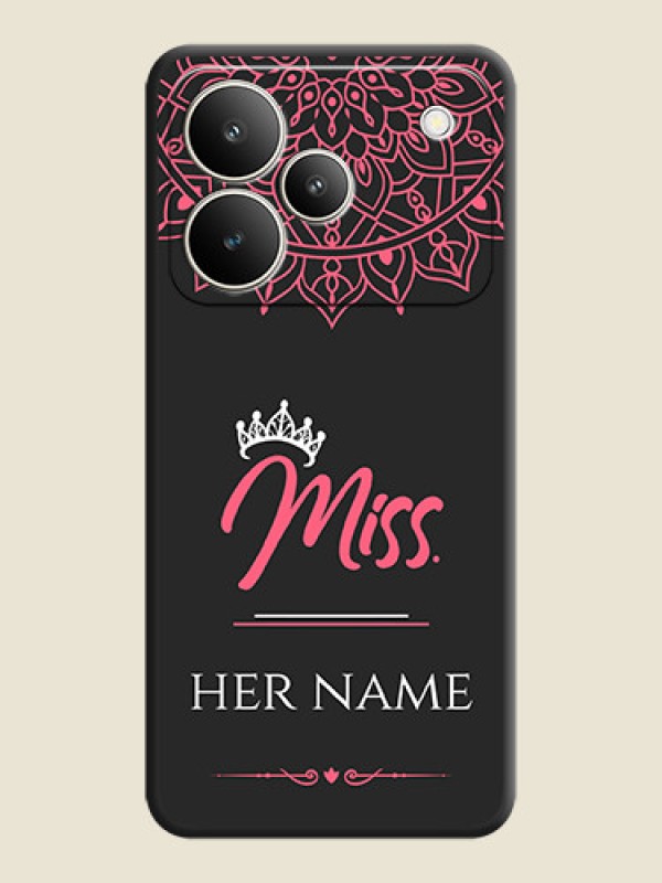 Custom Mrs Name with Floral Design On Space Black Custom Soft Matte Mobile Back Cover - Realme P4 5G - alternate view