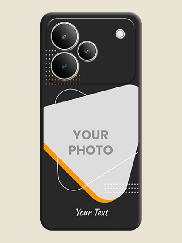 Custom Yellow Triangle on Photo On Space Black Custom Soft Matte Mobile Back Cover - Realme P4 5G - alternate view