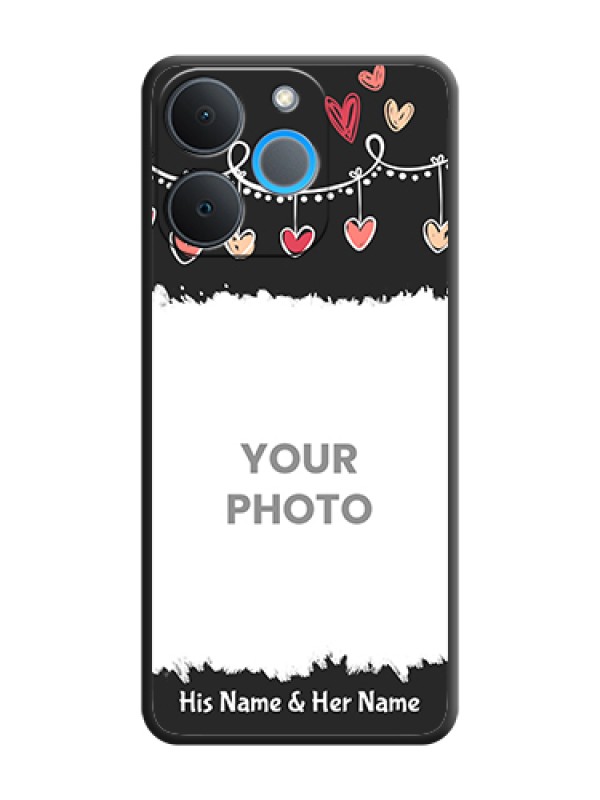 Custom Pink Love Hangings with Name On Space Black Custom Soft Matte Mobile Back Cover - Realme P4 Lite 4G - alternate view