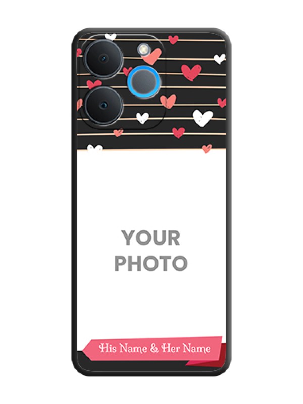 Custom Love Pattern with Name on Pink Ribbon on Photo On Space Black Custom Soft Matte Mobile Back Cover - Realme P4 Lite 4G - alternate view