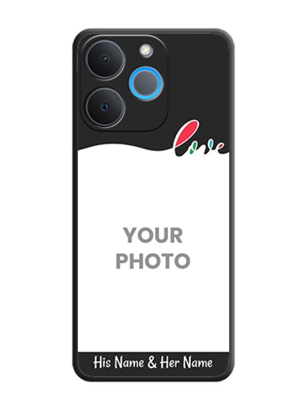 Custom Fall in Love Pattern with Picture on Photo On Space Black Custom Soft Matte Mobile Back Cover - Realme P4 Lite 4G - alternate view