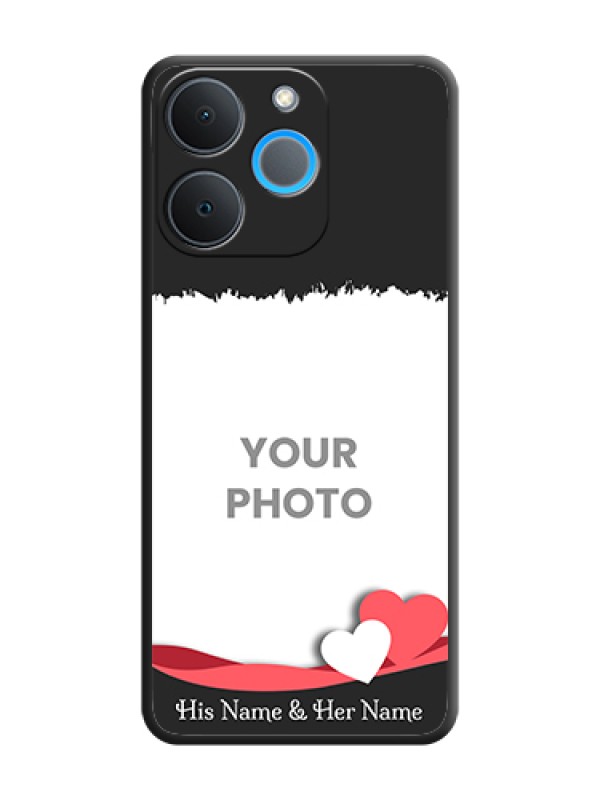 Custom Pin Color Love Shaped Ribbon Design with Text On Space Black Custom Soft Matte Mobile Back Cover - Realme P4 Lite 4G - alternate view