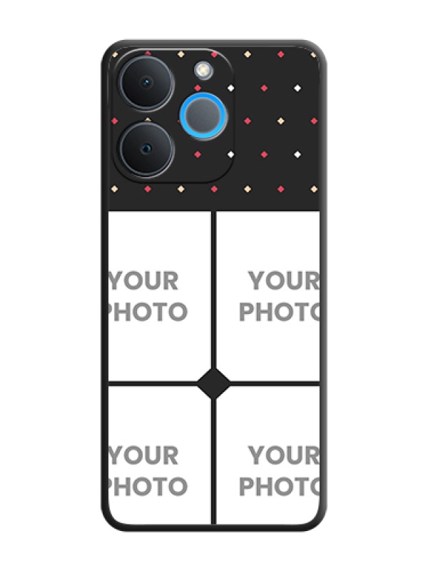 Custom Multicolor Dotted Pattern with 4 Image Holder On Space Black Custom Soft Matte Mobile Back Cover - Realme P4 Lite 4G - alternate view