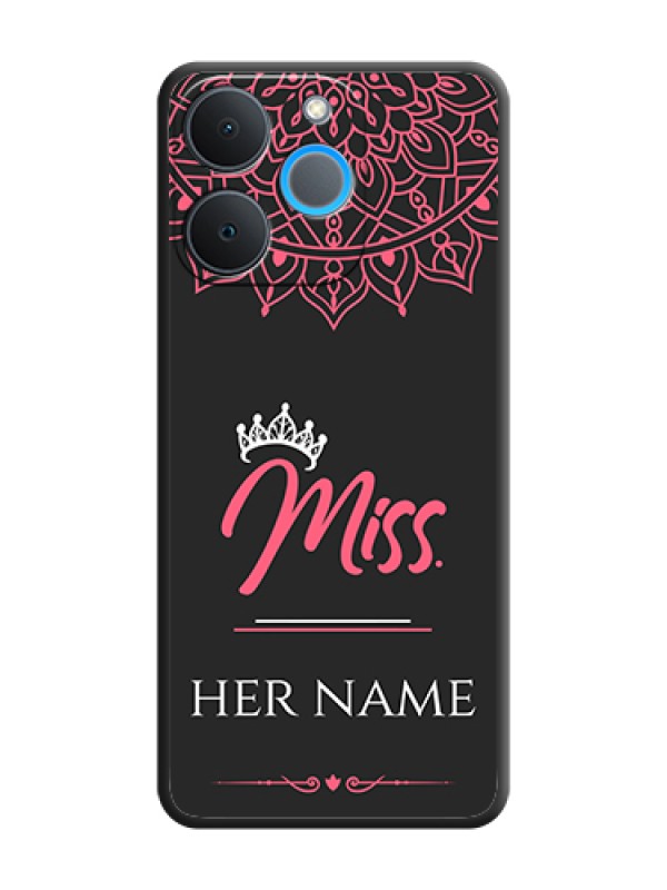Custom Mrs Name with Floral Design On Space Black Custom Soft Matte Mobile Back Cover - Realme P4 Lite 4G - alternate view