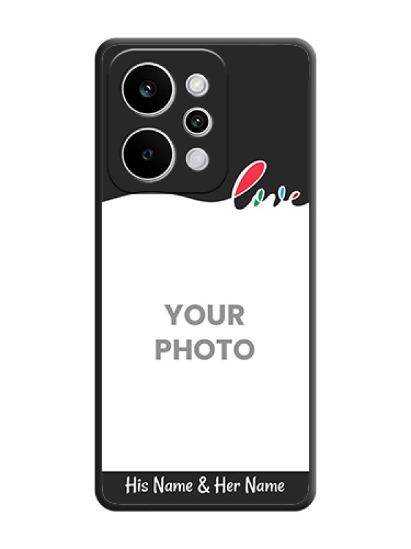 Custom Fall in Love Pattern with Picture on Photo On Space Black Custom Soft Matte Mobile Back Cover - Realme P4 Power 5G - alternate view