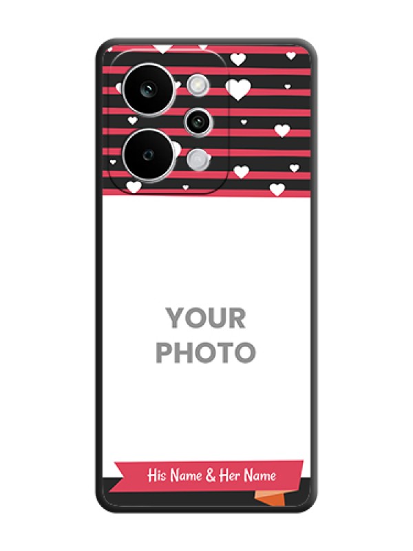 Custom White Color Love Symbols with Pink Lines Pattern On Space Black Custom Soft Matte Mobile Back Cover - Realme P4 Power 5G - alternate view