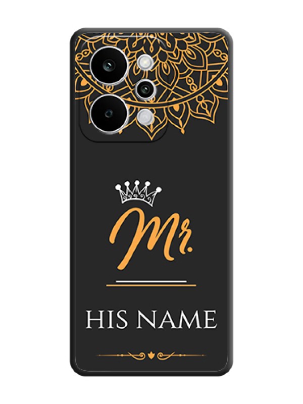 Custom Mr Name with Floral Design On Space Black Custom Soft Matte Mobile Back Cover - Realme P4 Power 5G - alternate view