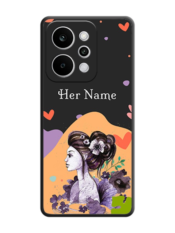 Custom Namecase For Her With Fancy Lady Image On Space Black Custom Soft Matte Mobile Back Cover - Realme P4 Power 5G - alternate view
