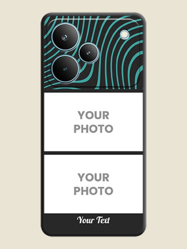 Custom Wave Pattern with 2 Image Holder On Space Black Custom Soft Matte Mobile Back Cover - Realme P4 Pro 5G - alternate view