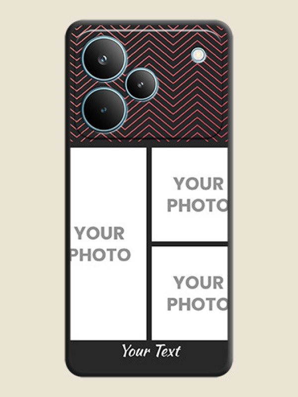 Custom Wave Pattern with 3 Image Holder On Space Black Custom Soft Matte Mobile Back Cover - Realme P4 Pro 5G - alternate view