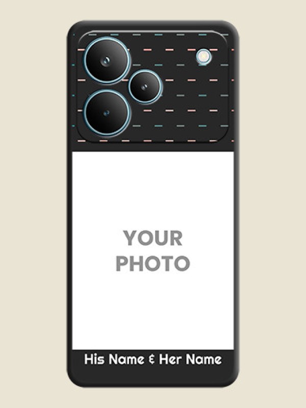 Custom Line Pattern Design with Text On Space Black Custom Soft Matte Mobile Back Cover - Realme P4 Pro 5G - alternate view