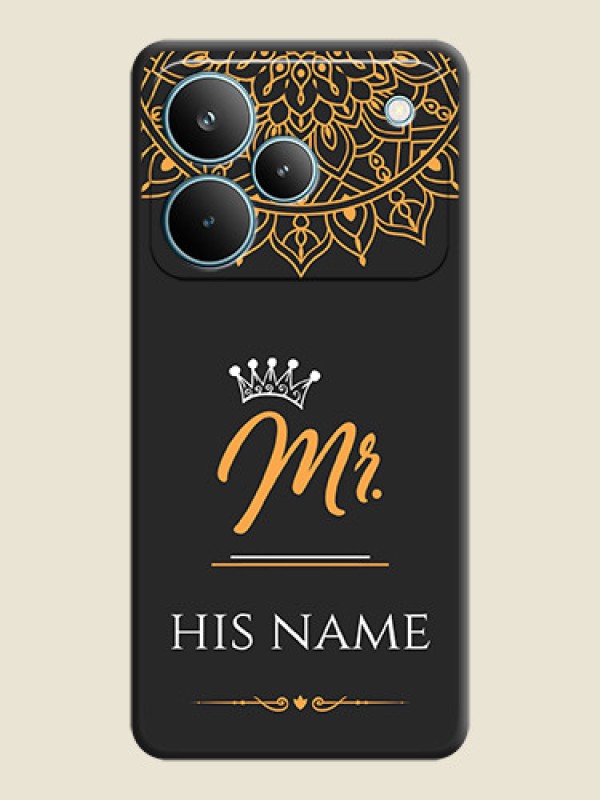 Custom Mr Name with Floral Design On Space Black Custom Soft Matte Mobile Back Cover - Realme P4 Pro 5G - alternate view
