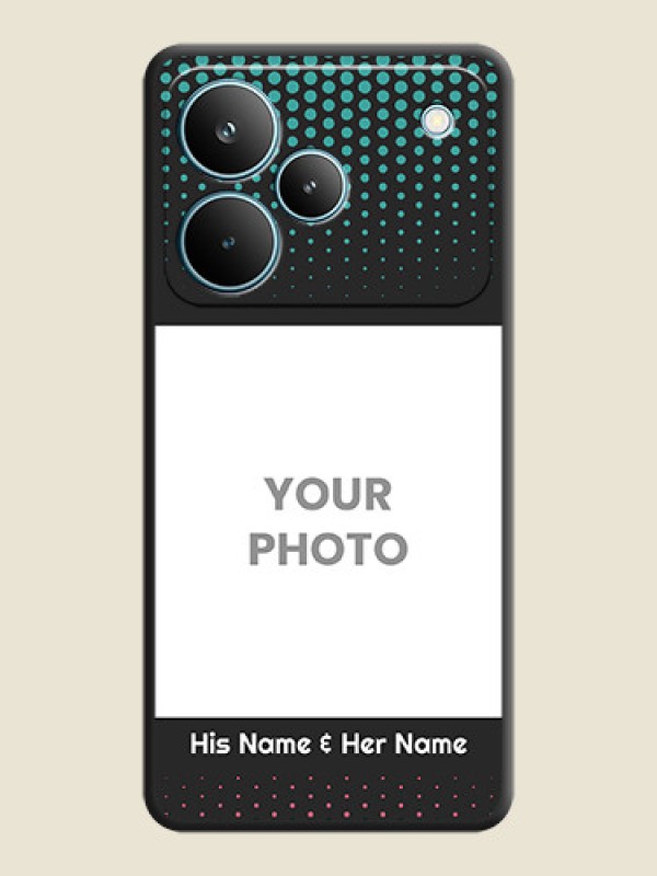 Custom Faded Dots with Grunge Photo Frame and Text On Space Black Custom Soft Matte Mobile Back Cover - Realme P4 Pro 5G - alternate view