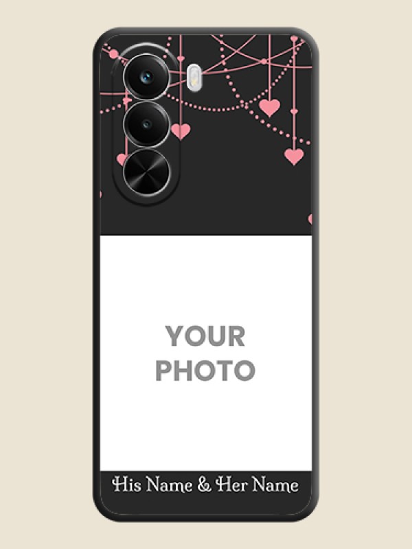 Custom Pink Love Hangings with Text On Space Black Custom Soft Matte Mobile Back Cover - Realme P4X 5G - alternate view