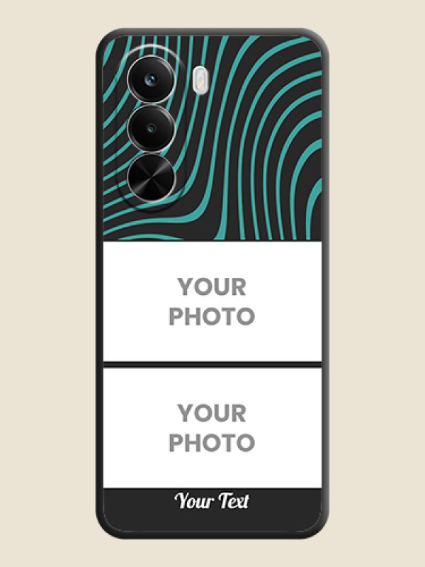 Custom Wave Pattern with 2 Image Holder On Space Black Custom Soft Matte Mobile Back Cover - Realme P4X 5G - alternate view