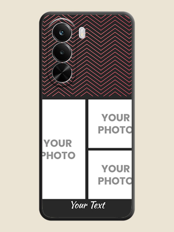 Custom Wave Pattern with 3 Image Holder On Space Black Custom Soft Matte Mobile Back Cover - Realme P4X 5G - alternate view