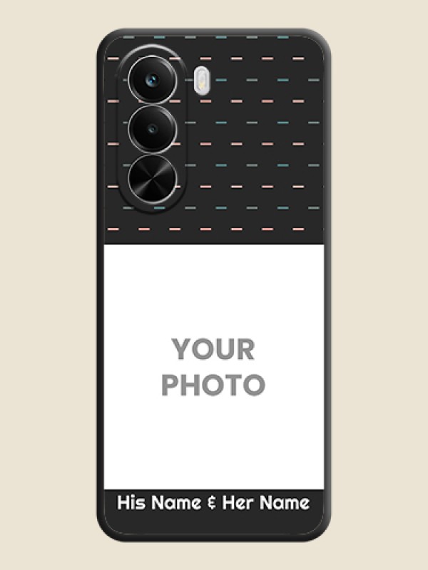 Custom Line Pattern Design with Text On Space Black Custom Soft Matte Mobile Back Cover - Realme P4X 5G - alternate view