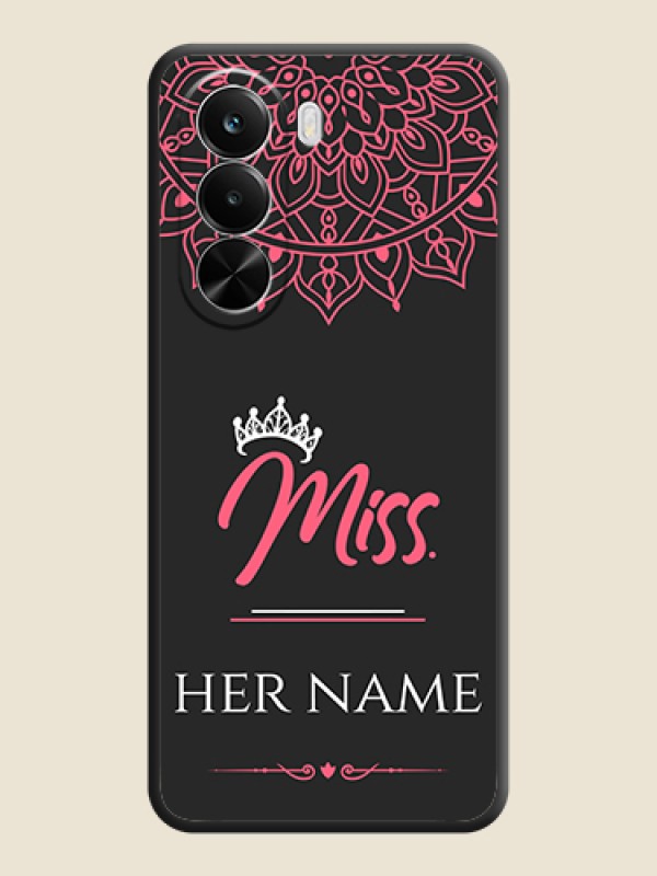 Custom Mrs Name with Floral Design On Space Black Custom Soft Matte Mobile Back Cover - Realme P4X 5G - alternate view