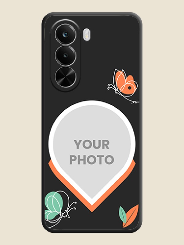 Custom Upload Pic With Simple Butterly Design On Space Black Custom Soft Matte Mobile Back Cover - Realme P4X 5G - alternate view