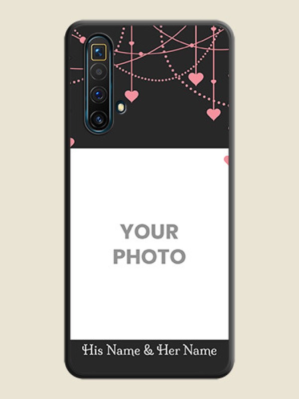 Custom Pink Love Hangings with Text on Space Black Custom Soft Matte Back Cover - Realme X3 SuperZoom - alternate view