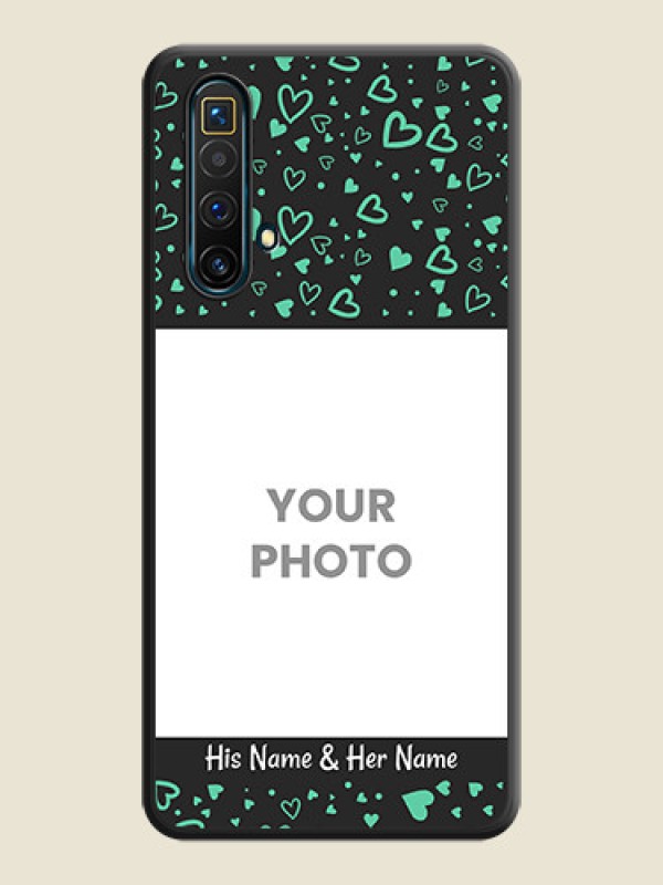Custom Sea Green Indefinite Love Pattern on Photo on Space Black Soft Matte Mobile Cover - Realme X3 - alternate view