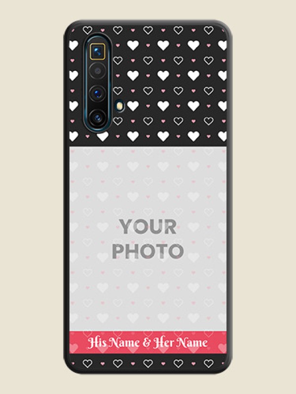 Custom White Color Love Symbols with Text Design on Photo on Space Black Soft Matte Phone Cover - Realme X3 - alternate view