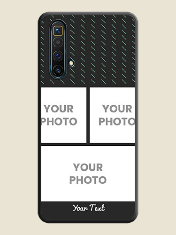 Custom Cross Dotted Pattern with 2 Image Holder  on Personalised Space Black Soft Matte Cases - Realme X3 - alternate view