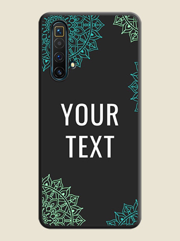 Custom Your Name with Floral Design on Space Black Custom Soft Matte Back Cover - Realme X3 - alternate view
