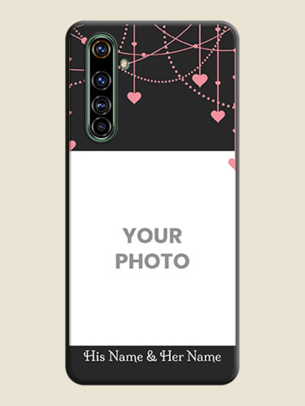 Custom Pink Love Hangings with Text on Space Black Custom Soft Matte Back Cover - Realme X50 Pro 5G - alternate view