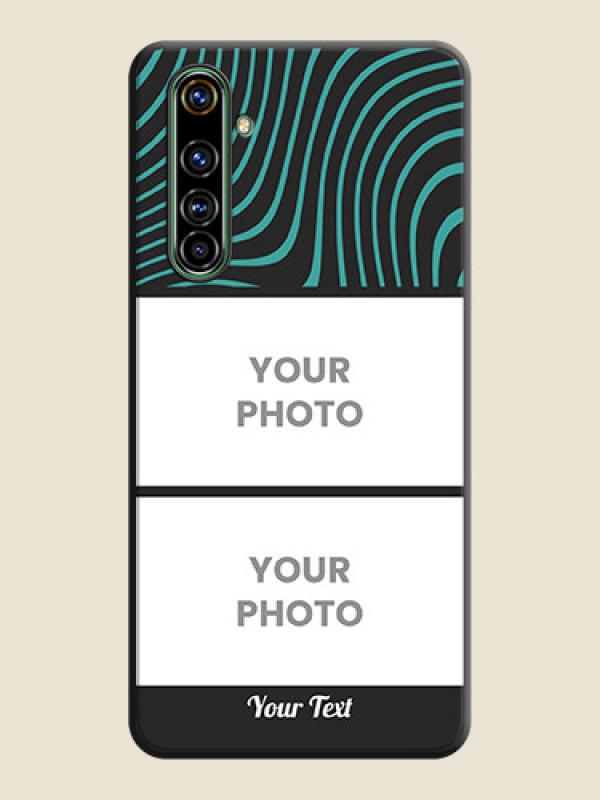 Custom Wave Pattern with 2 Image Holder on Space Black Personalized Soft Matte Phone Covers - Realme X50 Pro 5G - alternate view