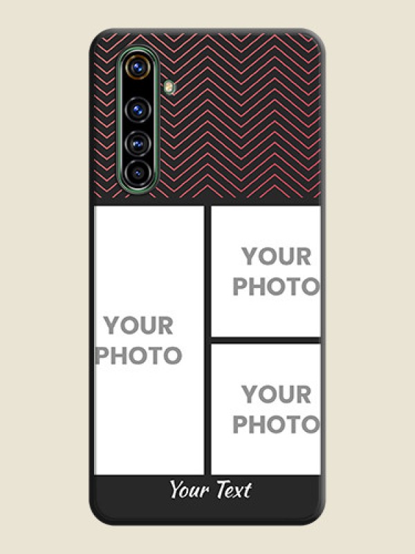 Custom Wave Pattern with 3 Image Holder on Space Black Custom Soft Matte Back Cover - Realme X50 Pro 5G - alternate view