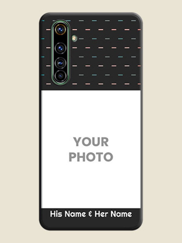 Custom Line Pattern Design with Text on Space Black Custom Soft Matte Phone Back Cover - Realme X50 Pro 5G - alternate view