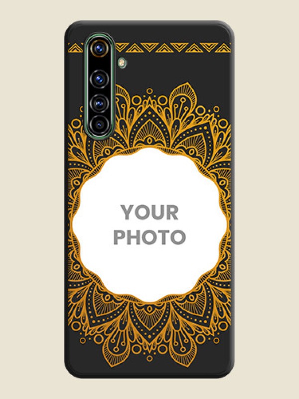 Custom Round Image with Floral Design - Photo on Space Black Soft Matte Mobile Cover - Realme X50 Pro 5G - alternate view
