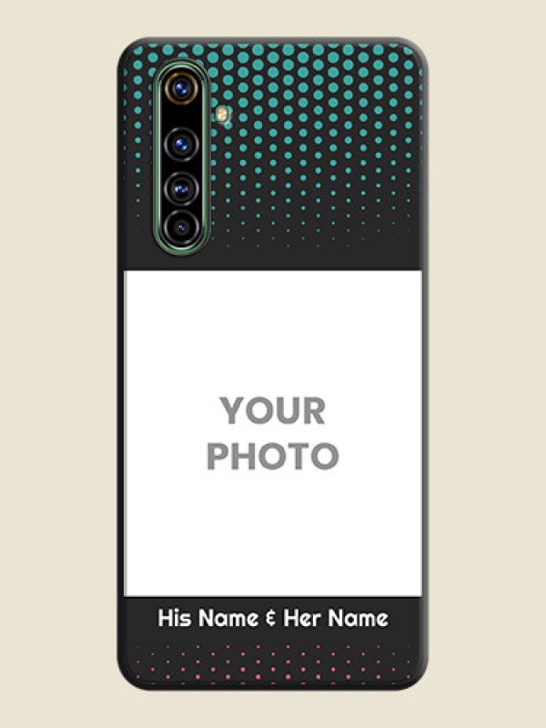 Custom Faded Dots with Grunge Photo Frame and Text on Space Black Custom Soft Matte Phone Cases - Realme X50 Pro 5G - alternate view